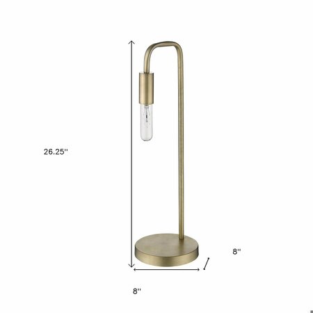 Homeroots 26.25 x 8 x 8 in. Perret 1-Light Aged Brass Table Lamp 399144